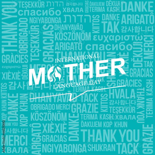 Mother Language Day vector illustration
