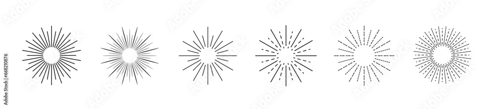 Sunburst set. Collection sunburst best quality. Firework explosion, logo, emblem, tag. Retro sunburst design. Vector Illustration. Sunburst set. Collection sunburst best quality. Firework explosion, logo, emblem, tag. Retro sunburst design. Vector Illustration.