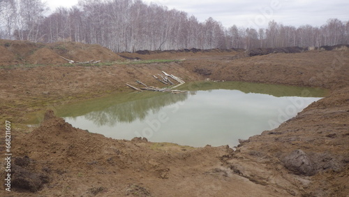 garden pond and natural landscape photo