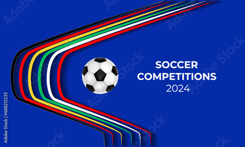Soccer events 2024, colorful sports banner, soccer
