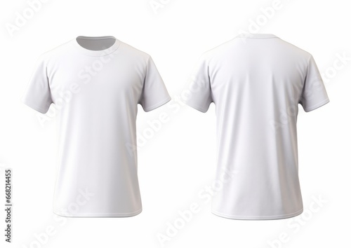 Front and back views mockup of t-shirt on white background, tshirt mockup.