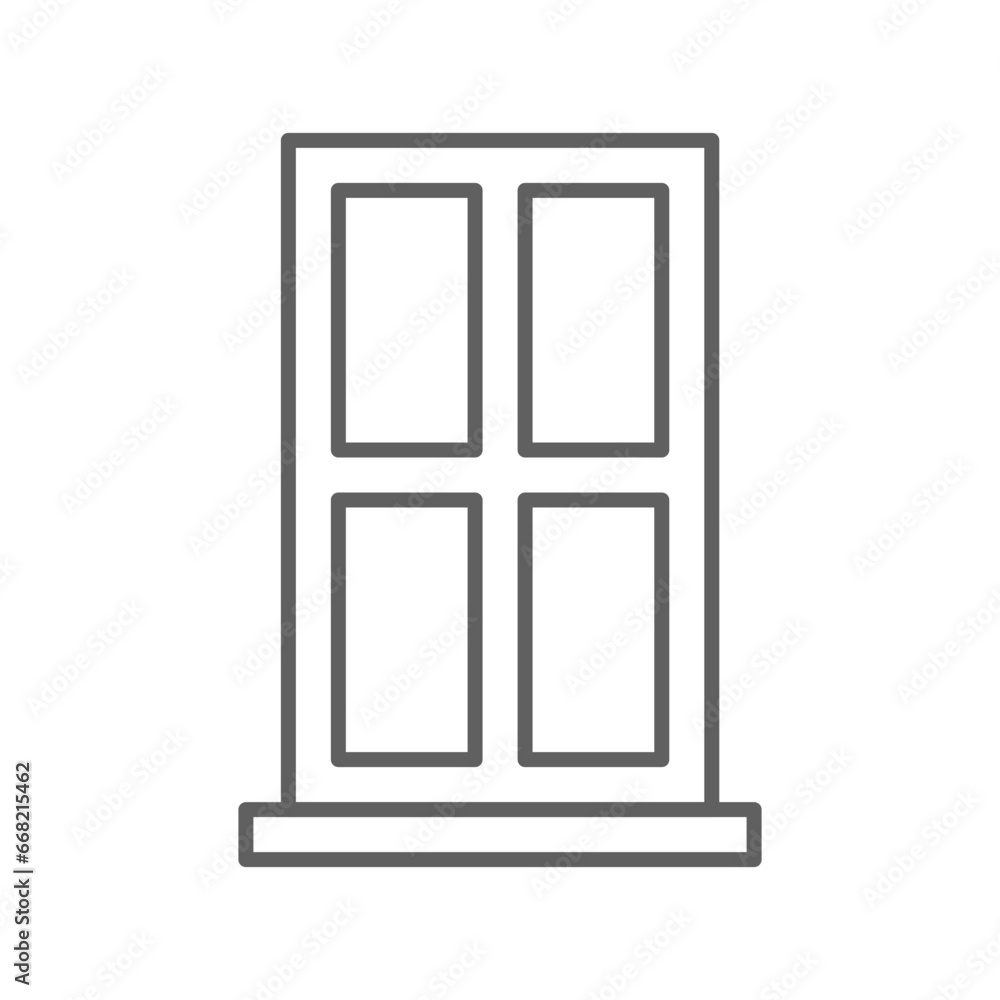 Window icon. Simple outline style. Window frame, square, construction, room, house, home interior concept. Thin line symbol. Vector illustration isolated. Editable stroke. Window icon. Simple outline style. Window frame, square, construction, room, house, home interior concept. Thin line symbol. Vector illustration isolated. Editable stroke.