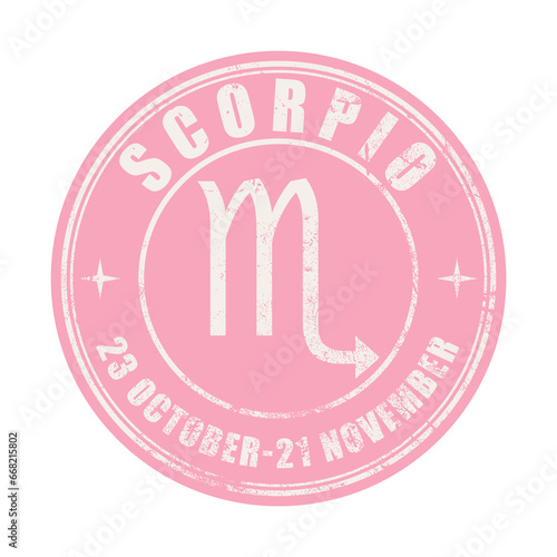 Scorpio Zodiak sign, logo, printable art for t-shirt, black destressed texture logotype for web, mobile apps and ui. Astrology, zodiak , esoteric,  constellation logo for print Collection of symbols 