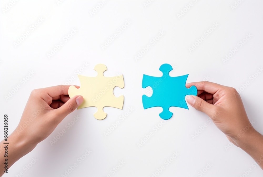 hand holding a puzzle piece. AI generated Images hand holding a puzzle piece. AI generated Images