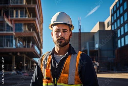 portrait of a male construction worker. AI generated Images