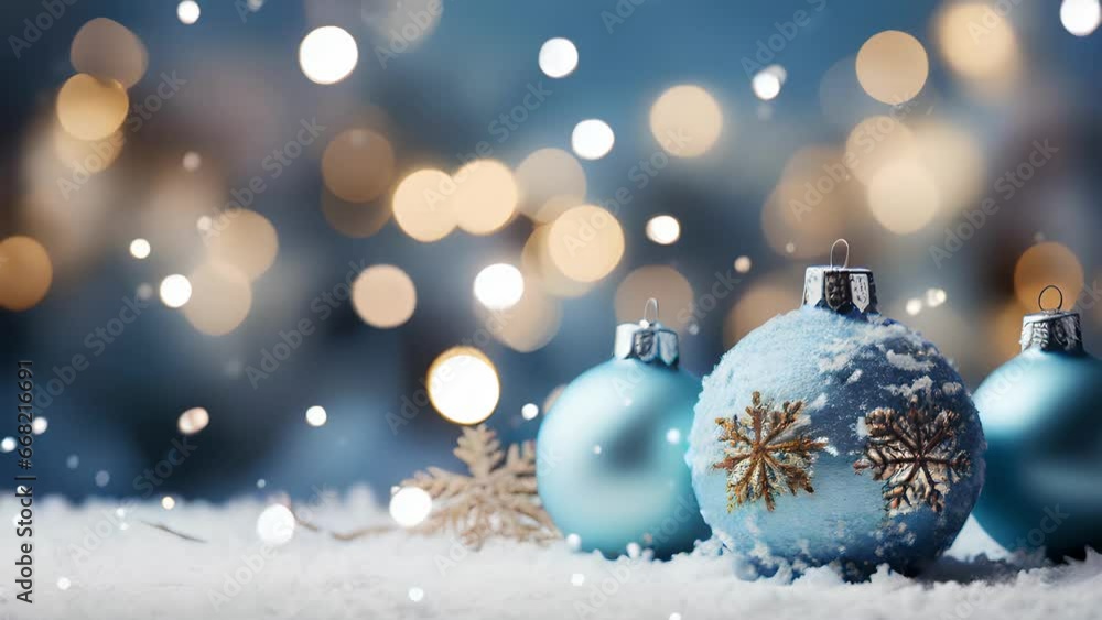 Christmas holiday tree ornaments, blue with gold snowflake, Generative AI Christmas holiday tree ornaments, blue with gold snowflake, Generative AI