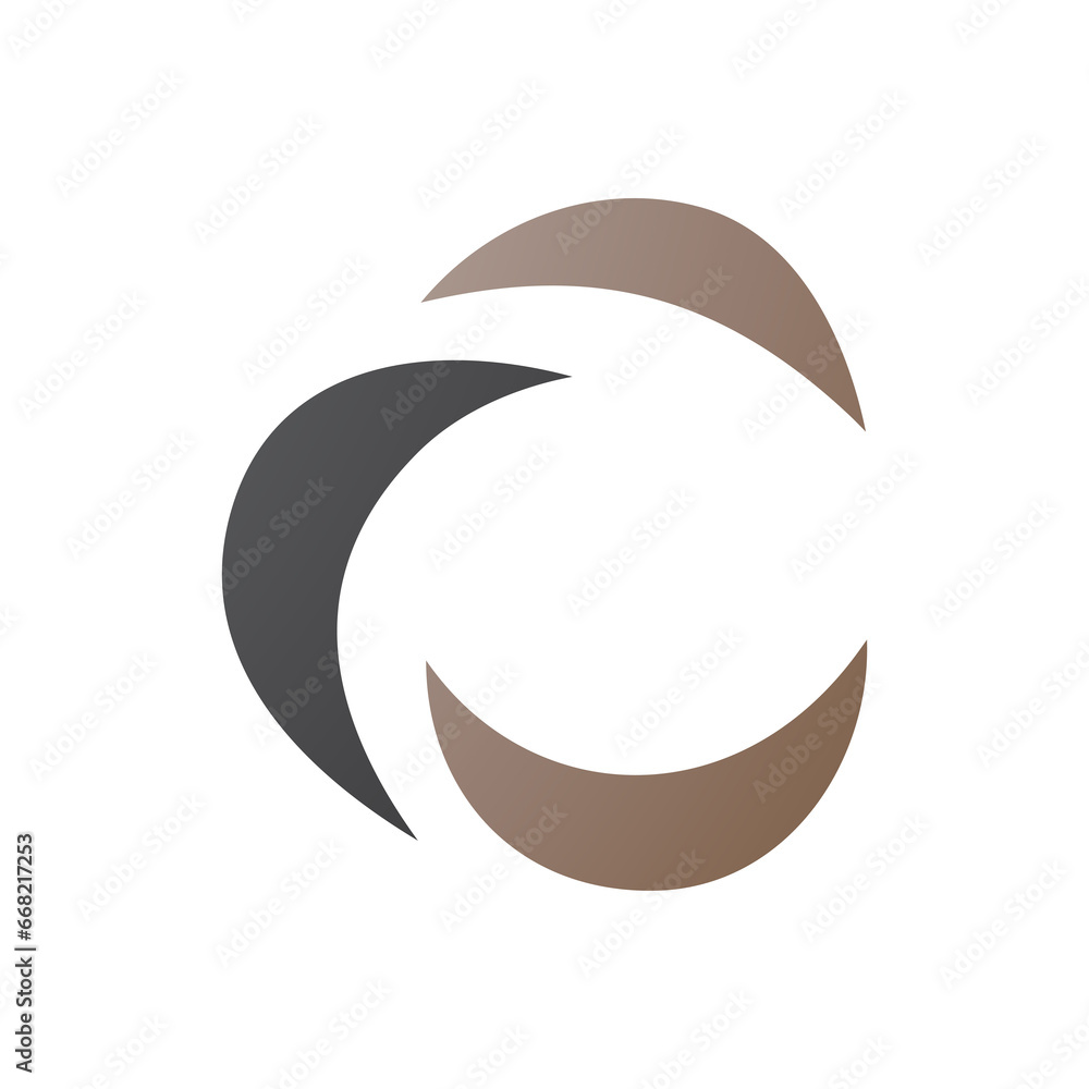 Black and Brown Crescent Shaped Letter C Icon Black and Brown Crescent Shaped Letter C Icon