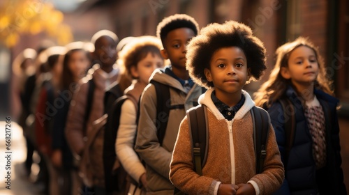 African American school children at school.