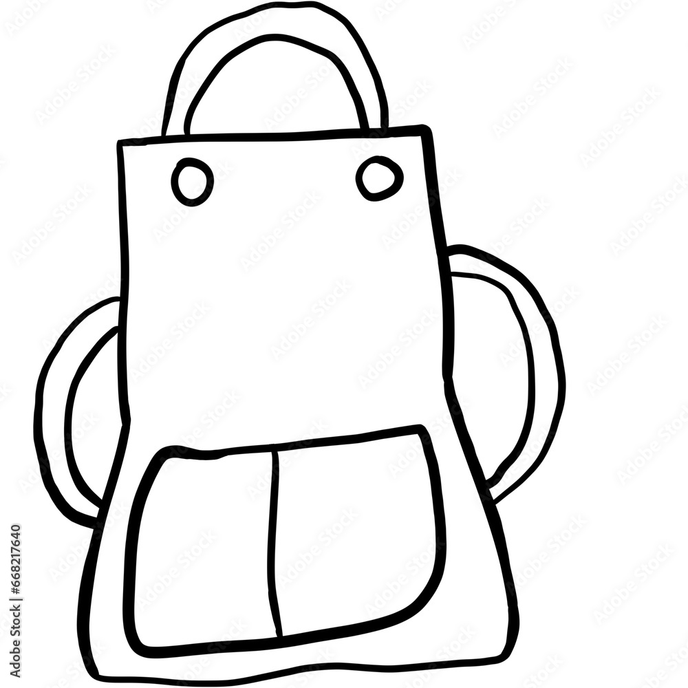 Fototapeta premium apron, cloth, cooking utensils, apron, pastel colors,illustration of a bag
