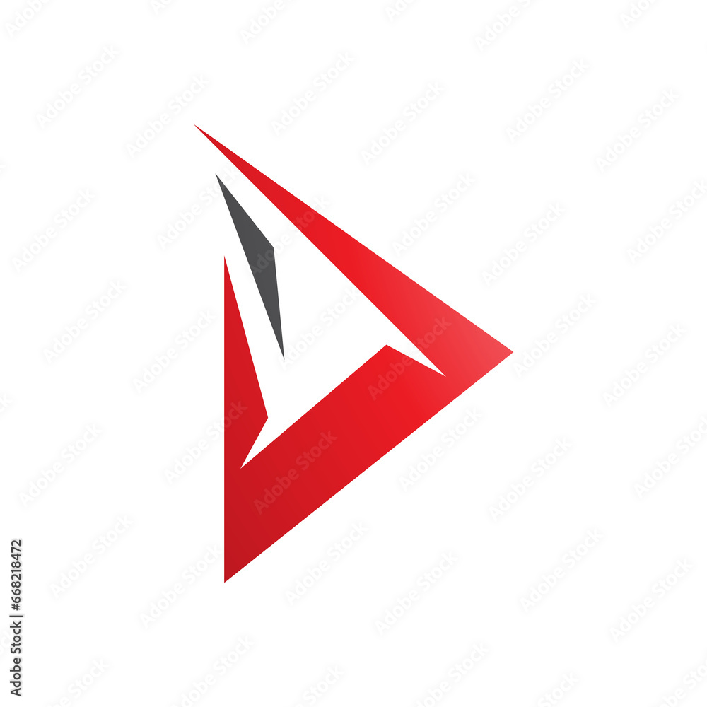 Black and Red Spiky Triangular Letter D Icon Black and Red Spiky Triangular Letter D Icon