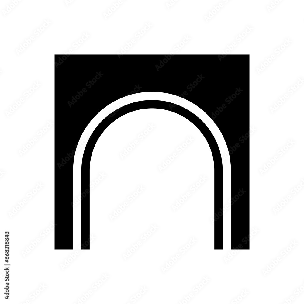 Fototapeta premium Black Arch Shaped Letter N Icon
