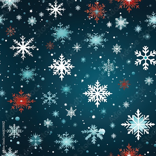 seamless texture pattern with snowflakes on blue background for festive wrapping paper for Christmas celebration gifts