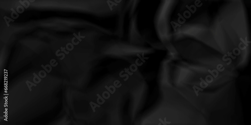 Dark crumple black fabric paper wrinkled poster template ,blank glued creased paper texture background. black paper crumpled backdrop background. used for cardboard and clerk board.
