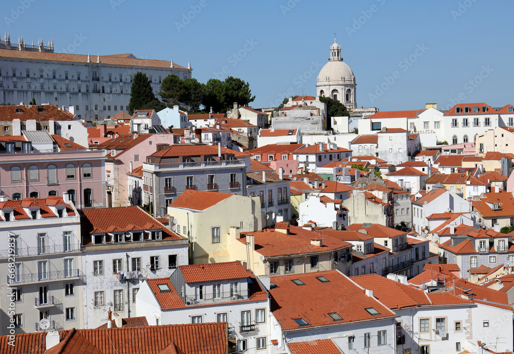 View of the historic part of the city of Lisbon.