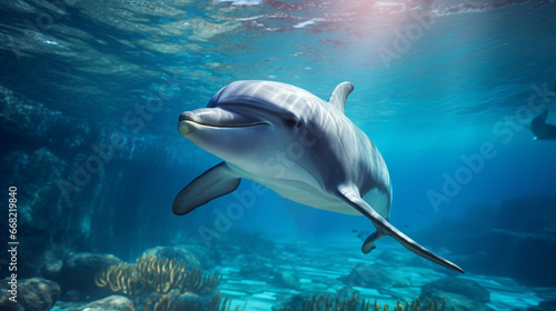 Dolphins are enchanting marine mammals, celebrated for their intelligence and captivating behaviors.These creatures,known for their friendly and social nature, are symbol the ocean's beauty and grace.