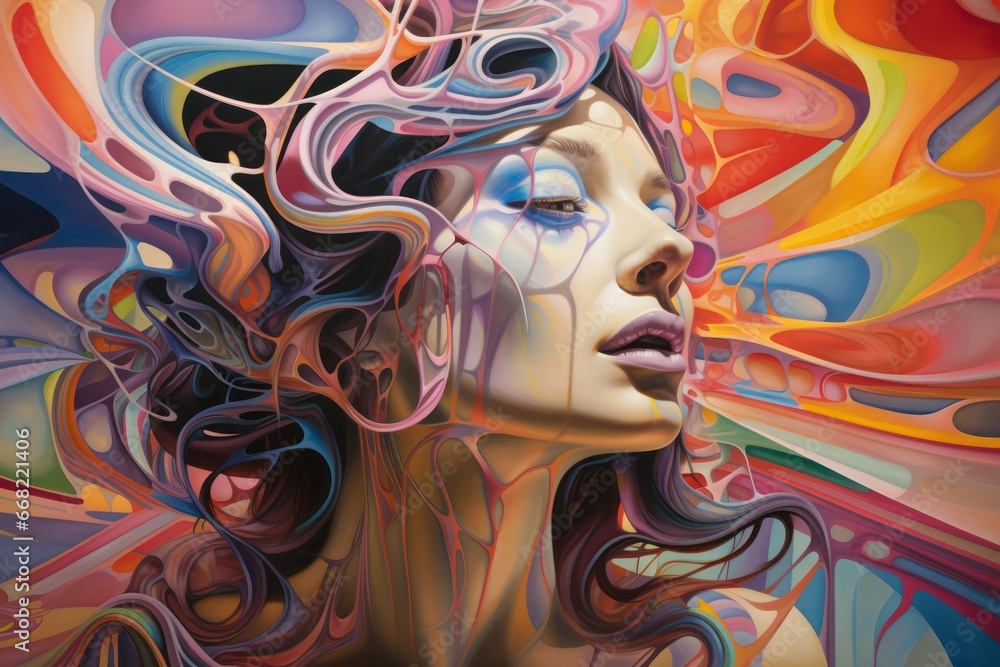 Psychedelic art, Abstract, Face