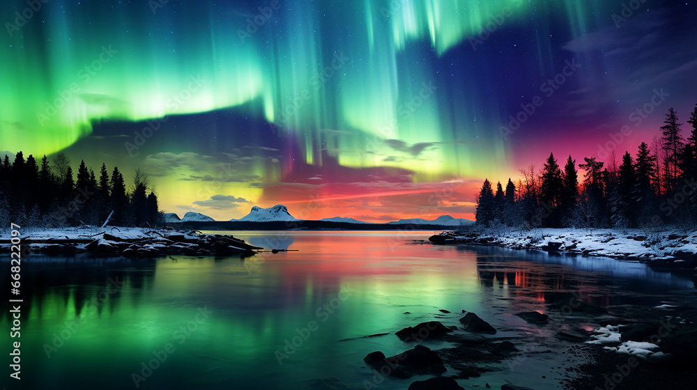 aurora boreal brilhante 
