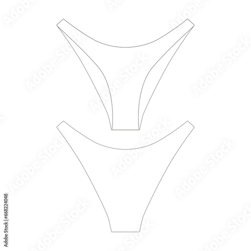 template cheeky bikini bottom vector illustration flat design outline clothing collection