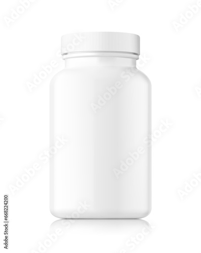 Mockup of plastic bottle with transparent shadow. Illustration ready for your design.  Can be used for medical, cosmetic.