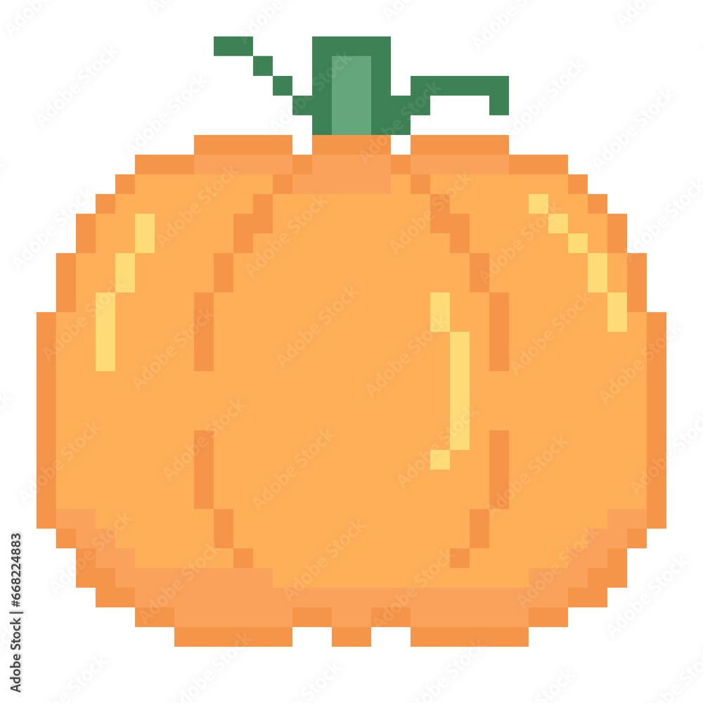 Fototapeta premium Pumpkin cartoon pixel