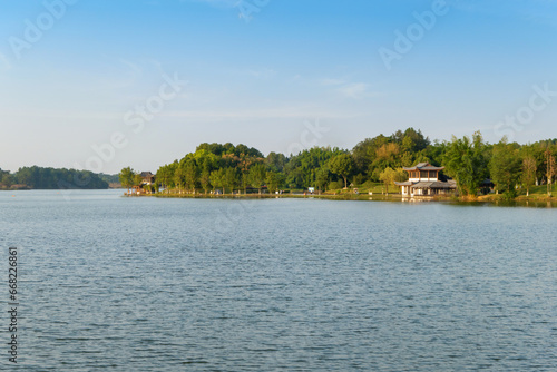 Beautiful Longshui Lake Wetland Park  Chongqing  China