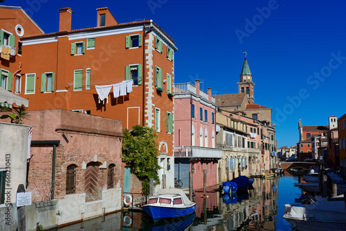 View of the channel in the city of Chioggia, also called the little Venice