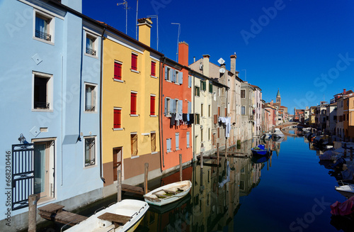 View of the channel in the city of Chioggia, also called the little Venice