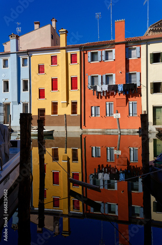 View of the channel in the city of Chioggia, also called the little Venice