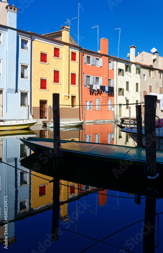 View of the channel in the city of Chioggia, also called the little Venice