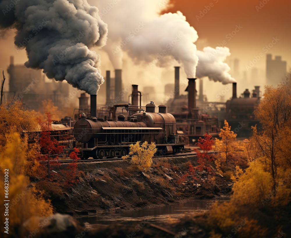 The environmental consequences of smoke pollution from industrial industry on global warming.