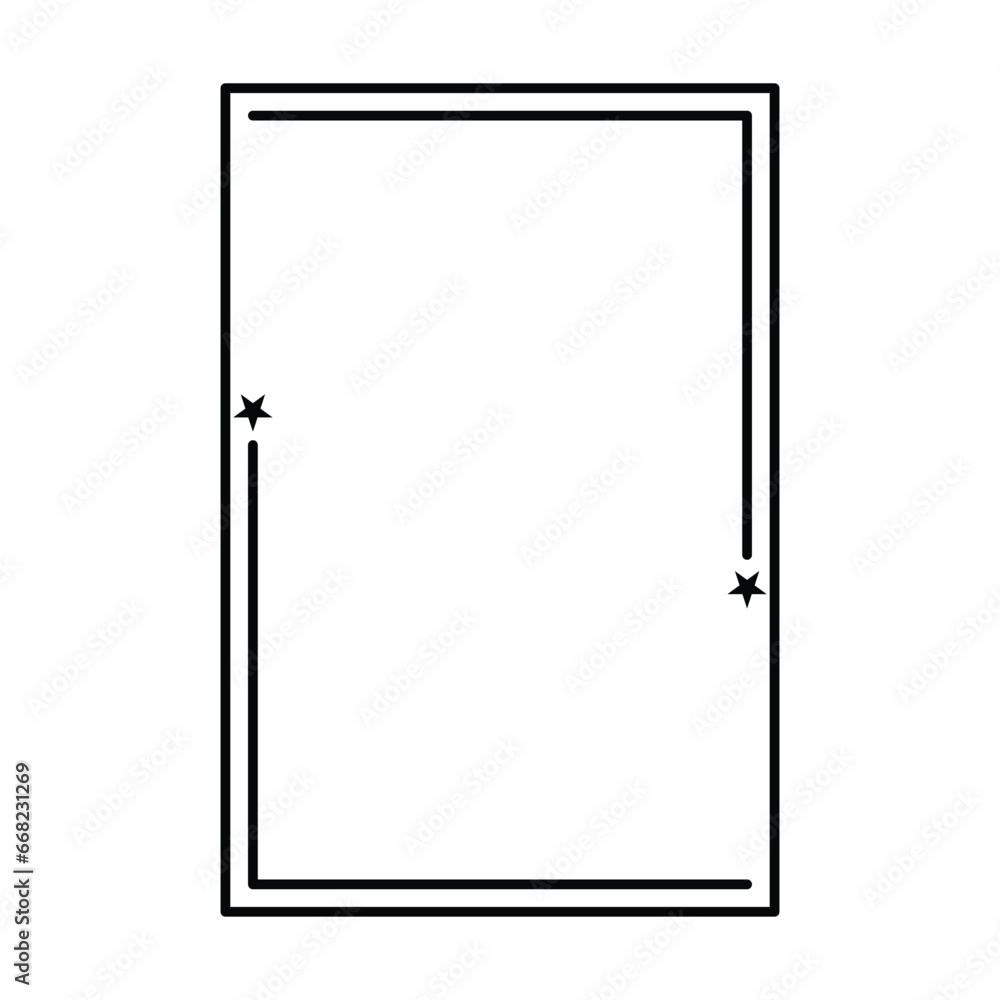 Star frame border vertical abstract outline shape icon for decorative vintage doodle element for design in vector illustration Star frame border vertical abstract outline shape icon for decorative vintage doodle element for design in vector illustration