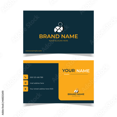 elegant modern business card design template black and yellow