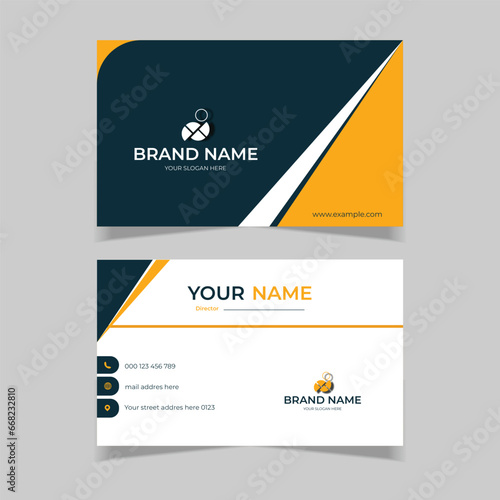 elegant modern business card design template black and yellow