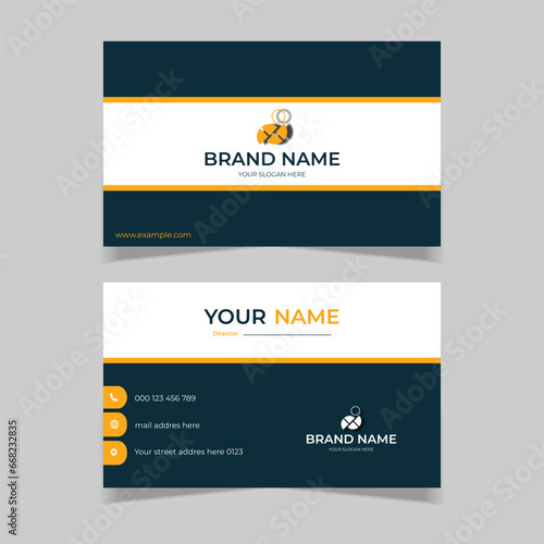 elegant modern business card design template black and yellow