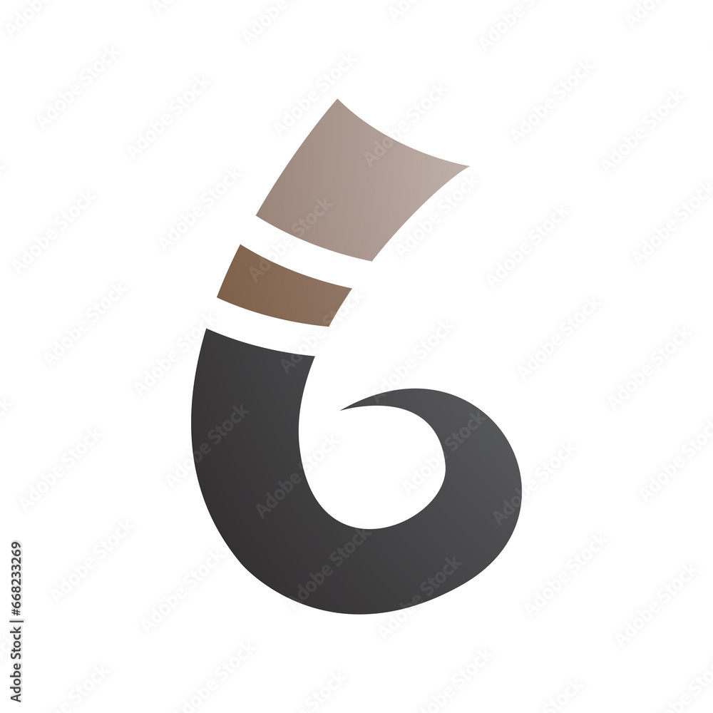 Brown and Black Curly Spike Shape Letter B Icon Brown and Black Curly Spike Shape Letter B Icon