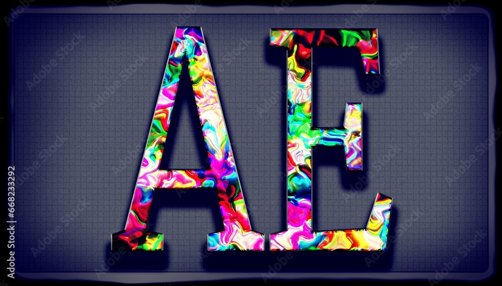 Ae21 Lettering Double letter signature AE in an unique design named Painter rough ...