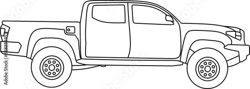 Car line art for coloring book page