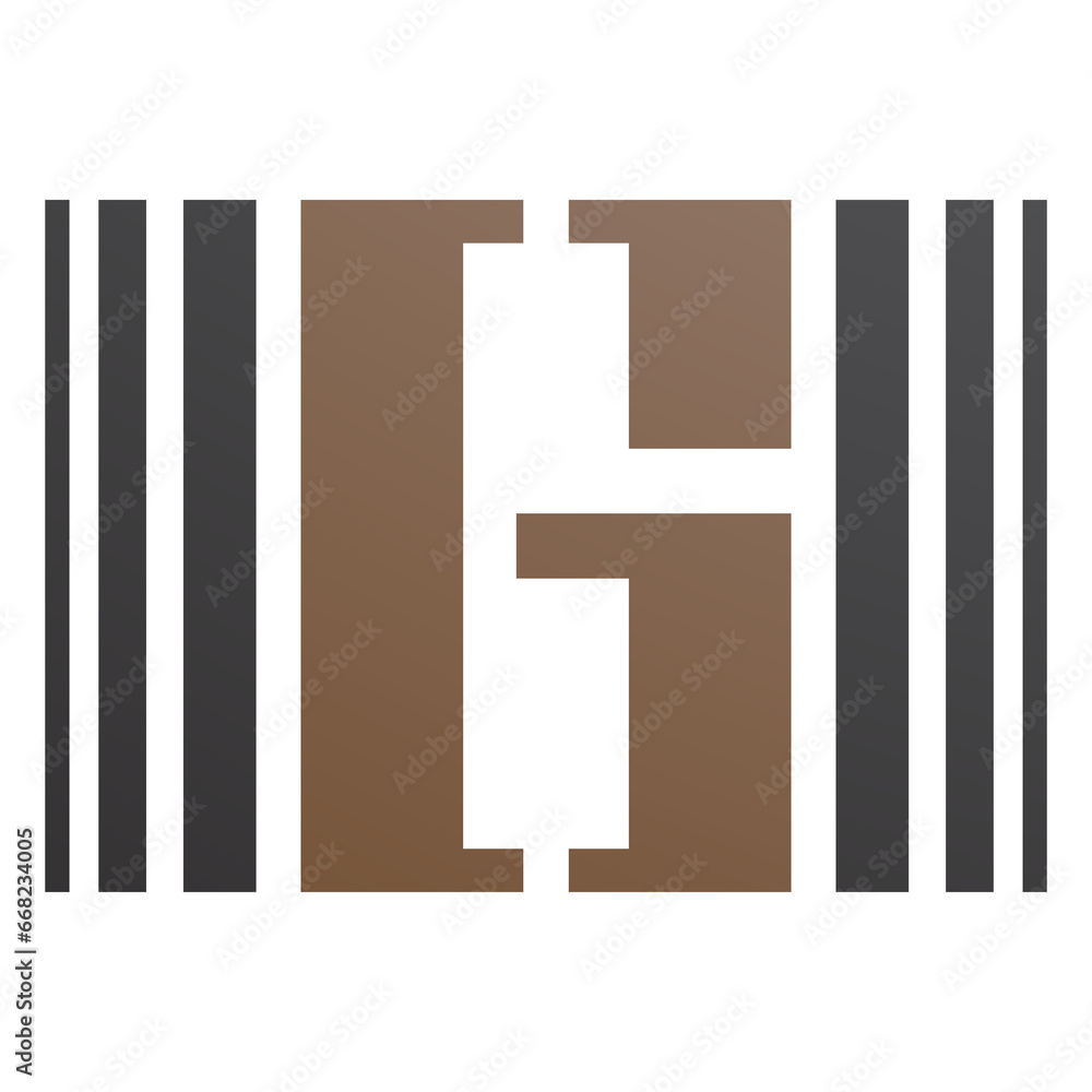 Brown and Black Letter G Icon with Vertical Stripes Brown and Black Letter G Icon with Vertical Stripes