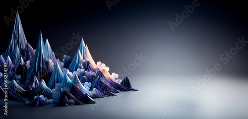 mountain paper cut art Folded paper into the shape of hills and clouds Cardboard Cute cartoon sky shape Festival Cute scene