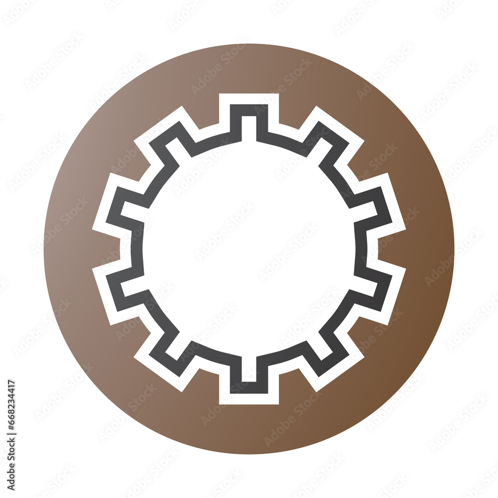 Brown and Black Letter O Icon with Castle Wall Pattern Brown and Black Letter O Icon with Castle Wall Pattern