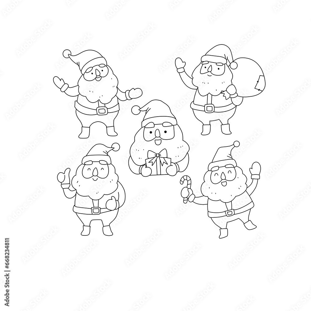 Cartoon Sata Cross, beautiful colorful line illustration Cartoon Sata Cross, beautiful colorful line illustration