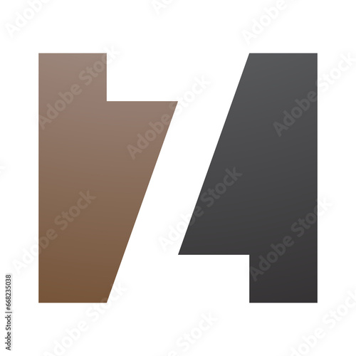Brown and Black Rectangle Shaped Letter Z Icon
