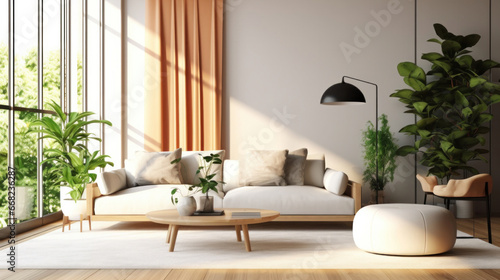 Contemporary Living Room, Modern Interior Design Background.