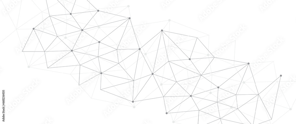 Abstract futuristic - Molecules technology with polygonal shapes on white background. Illustration Vector design digital technology concept. Global network connection.