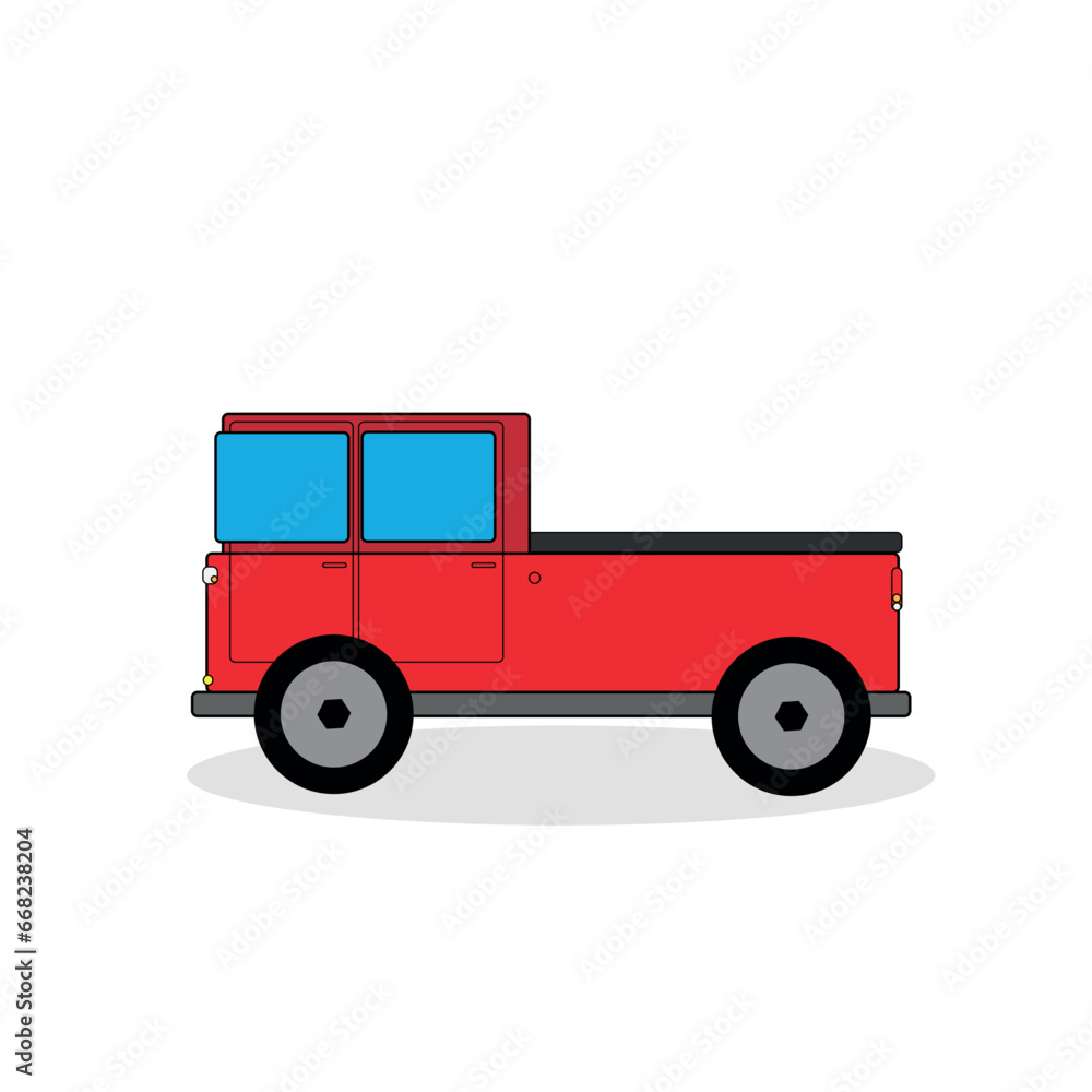 red truck isolated on white background