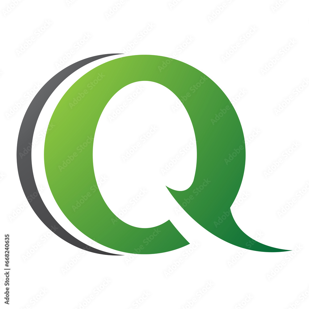 Green and Black Spiky Round Shaped Letter Q Icon Green and Black Spiky Round Shaped Letter Q Icon