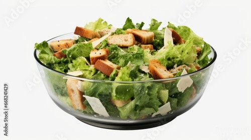 Cesar salad on white background