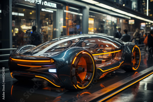 Generative AI sleek and innovative futuristic automobile