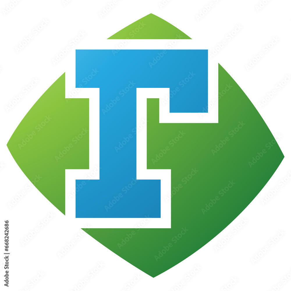 Green and Blue Bulged Square Shaped Letter R Icon Green and Blue Bulged Square Shaped Letter R Icon
