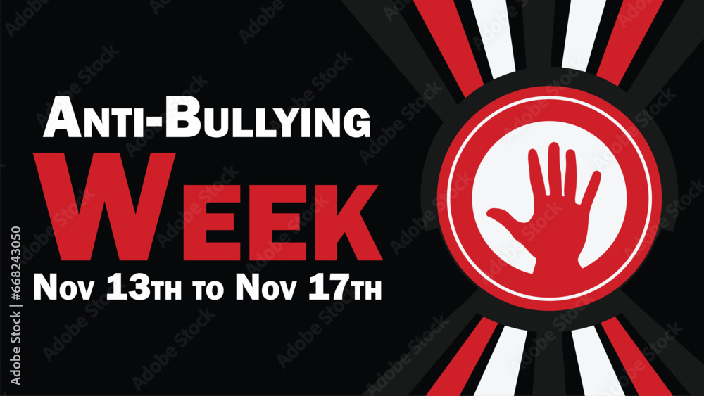 Anti-Bullying Week vector banner design. Happy Anti-Bullying Week modern minimal graphic poster illustration. - obrazy, fototapety, plakaty 